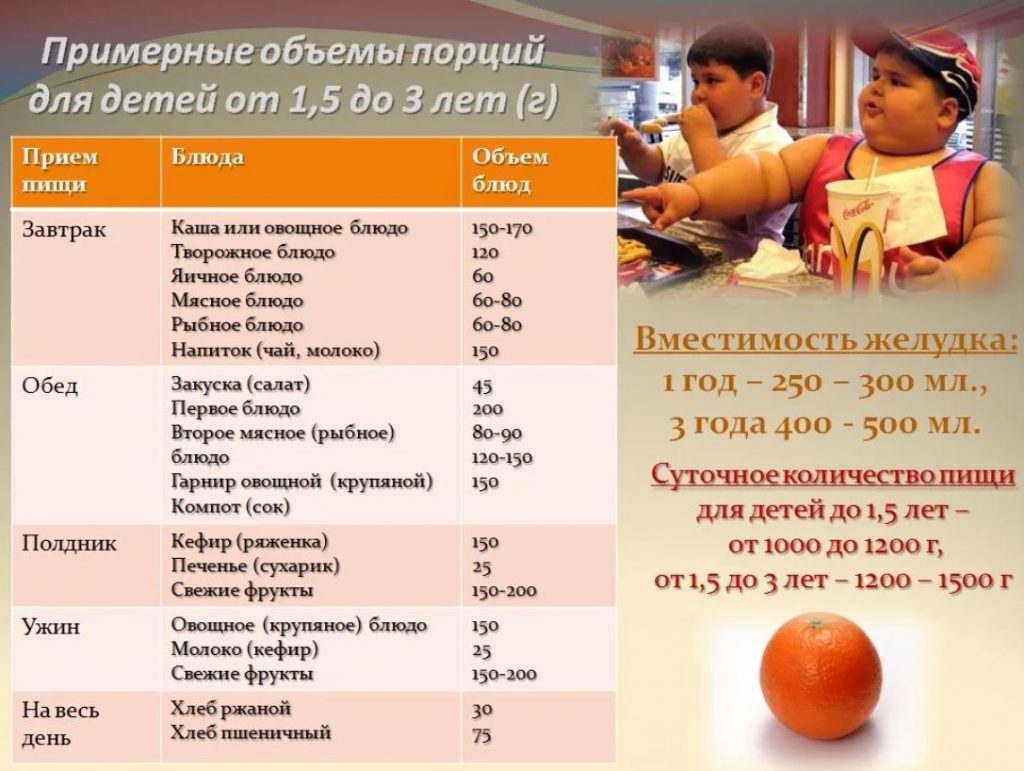 питание детей от 1.5 лет